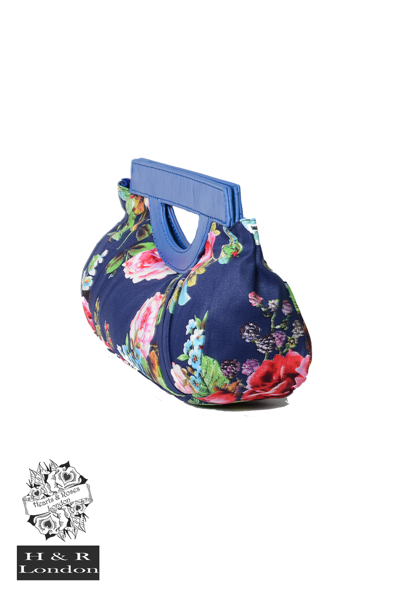 Navy Floral Clutch